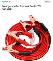 Emergency Car Jumper Cable, 7ft, 500AMP