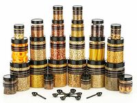 ReeQ Plastic Storage Containers Jars with Plastic Cap - 100% Food Grade, Airtight, Leak Proof (24 Pcs - Black)