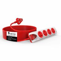 Goldmedal Plugged-in 4x1 Extension Board | 4 Outlet Universal Sockets | Master Switch with Indicator | 5 Meter Heavy Duty Extension Cable | Multi Plug Socket for Home & Office