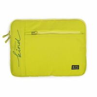 QIPS Unisex Solid PU Coated Polyester 15.6 L Laptop Sleeve | Green