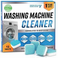 MIXOSA Washing Machine Cleaner Descaler 12 Pack - Deep Cleaning Tablets For HE Front Loader & Top Load Washer, Clean Inside Drum And Laundry Tub Seal (Washing Machine Cleaner Tablets - 12 Pack)