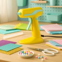 30W Hot Melt Glue Gun | Magnetic Base | Quick Heat | 5 Sticks – Yellow