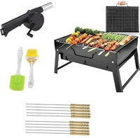 TRLGOP BarbecueBasketFoldableforRoastBBQPortableGrillingBasketwithWoodHandle Charcoal Grill