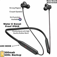 GM2- 40Hrs Playtime,Waterproof,Heavy Bass Bluetooth Headphone Neckband N72 Bluetooth Headset (Black, In the Ear)