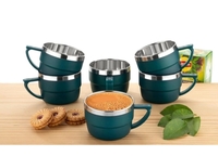 WINCY Pack of 6 Stainless Steel, Steel Tea & Coffee Cup Set Unbreakable Premium Quality (Green Cup Set) on Flipkart
