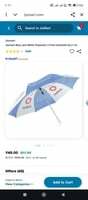 Jiomart Blue and White Polyester 2 Fold Umbrella 62.2 cm