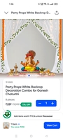Party Propz White Backrop Decoration Combo for Ganesh Chaturthi