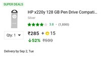 HP 128 GB Pen Drive| USB 2.0 Metal Case 