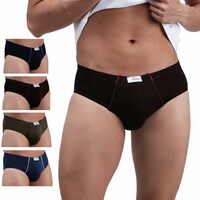 Amul Comfy Men's Pure Cotton Solid Brief Inner Elastic - Combo Pack of 5 