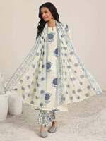 Libas White Printed Kurta Sets