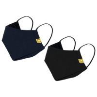 TRAVEL BLUE Cotton Face Mask (Pack of 2, 521, Black & Navy)