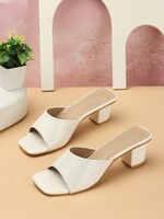 Buy Denill Striped Open Toe Block Heels - Heels for Women 24132822 | Myntra