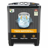 VW 7.5 kg 5 Star Aqua Spin Semi Automatic Top Load Washing Machine AquaSpin0075P (Black)