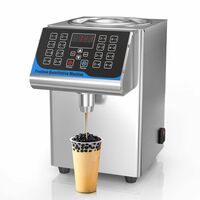 Lecon Chef Fructose Dispenser Commercail 7.5L/2 Gallon Syrup Dispenser Stainless Steel Fructose Quantitative Machine Bubble Tea Equipment Fructose Outlet 16 Groups 110V