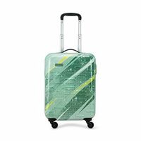 Aristocrat Cabin Radiance Trolley Bag 55cm | Small | Polypropylene Hard Luggage| Smooth 4-Wheel Suitcase| Combination Lock with Sturdy Zipper | Full Fabric Convipack | 5-Year Warranty (Green)