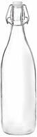 Amazon Brand - Solimo Silica Glass Bottle with Flip Cap, 1 Litre (Transparent)