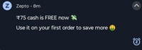 Free 75 cash zepto check your account 