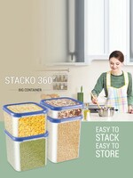 Buy Milton Stacko 360 Storage 8 Blue 4 Pcs Plastic Containers 4.13L Each - Container for Unisex 21986988 | Myntra