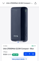 Urbn 27000mah powerbank @Rs.1179 ( location specific - chennai available)