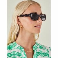 Accessorize London Women's Tortoiseshell Twist Arm Sunglasses
