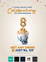 Nothing Before Coffee NBC Turns 8: Get Any Drink at 129 Rs (Valid from 31st August - 1st September)