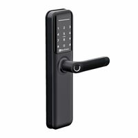BonKaso H9 Smart Door Lock for Home and Office| 6-Way Unlocking Features|Fingerprint|Passcode|Key Card Access|Bluetooth|Mechanical Key|OTP Access|2 Year Warranty|(Black)| (Free Installation)