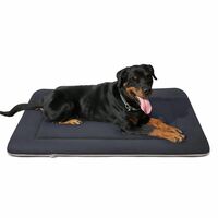 Magic Dog Large Dog Bed Soft Dog Crate Pad Dog Mat, 42 Inches Machine Washable Pet Bed Kennel Pad With Non-Slip Bottom, Dark Gray, Polypropylene