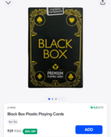 14+. Black Box Plastic Playing Cards on Swiggy Instamart:
Available Gurgaon check yours
