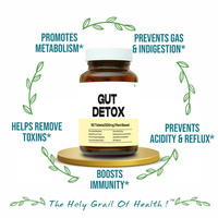 Gut Detox 90tablets |Prebiotics&Probiotics-Promotes Healthy Gut |Helps With Acidity,Digestion,Constipation&Bloating|No Preservatives|