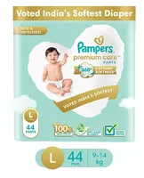 Pampers Premium Care Pants, Large size baby diapers (L), 44 Count, Softest ever  pants