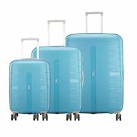 VIP Voyager Pro SM+MD+LR Polypropylene Hard Sided 4W Blue Suitcase Sets