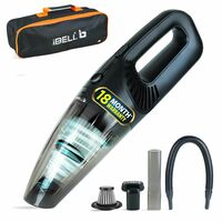 IBELL TURBOVAC800 Cordless Car Vacuum Cleaner Rechargeable, Handheld, Wet & Dry, Portable with High Suction Power (Black), 5.5 Kpa