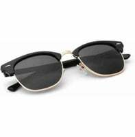 UV Protection Clubmaster Sunglasses (For Men & Women, Black)