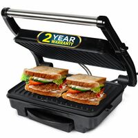 iBELL SM501 Sandwich Maker, 1500 Watt, Panini Maker Grill With Floating Hinges, Silver