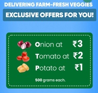 Kisan Connect - Get Potato at 1, Onion at 3 & Tomato at 2 (500gm each) 