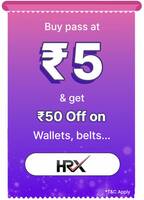Wallet & Belt Pass only at Rs. 5 and get Flat discount of Rs 50
