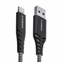 Ambrane USB To Lightning 3A Fast Charging Braided Lightning Cable Compatible For iPhone 14,13, 12,11, X, 8, 7, 6, 5, Ipad, Macbook, Imac, Airpods, 480Mbps Data Sync, 1.5Meter Long (RCL -15, Black)