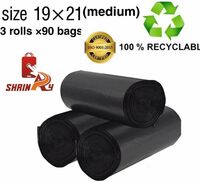 Dt-new black bag Plastic Dustbin (Black)