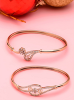  Women Set of 2 Rose Gold-Plated & White Brass  Bracelet