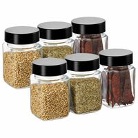 RAQSAL Set of 12 Cubical Square 250ml Glass Jars [Sample at 499]