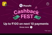 Phonepe cashback Fest upto ₹100 on next 10 payments
