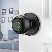 Plantex Aluminium Smart Door Lock/Cylindrical Smart Lock For Wooden Door/Digital Fingerprint Smart Door Lock With 2 Keys For Home/Office/Hotel - (Black)