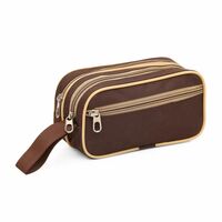  BACKBENCHERS Unisex Polyester Toiletry Bag – Water-Resistant Travel Organizer for Toiletries, Shaving Kit, Makeup & Accessories (Brown)