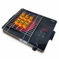 Glen 2000W Infrared Cooktop Stove with Grill Rack for Barbecue, Crystal Glass Plate, Digital Display, 3 Preset Cooking Modes, Touch Control, Infrared Hot Plate (SA3074_Infra)