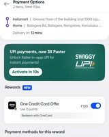 OneCard 100 off In Swiggy Instamart also
