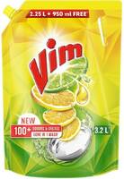 Vim Dishwash Core Dish Cleaning Gel (950 ml Extra in Pack) (Lemon, 3.2 L)