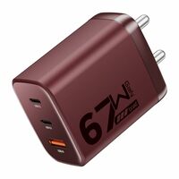 boAt 67W Gan Smartphone Charger USB Type C, Ultra-Fast Triple Port Charging with Auto-Detect, Gan Chip Tech, Compact & Lightweight, Heat & Corrosion Resistant, Smart IC Protection(Monarch Red)