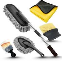 AHYRA 5 PCS Microfiber Car Duster Kit|Interior & Exterior Car Cleaning Detailing Tool Wet and Dry Duster Set (Pack of 5)