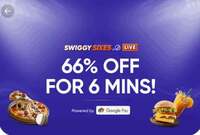 SWIGGY Food - Get Flat 66% Off with Up To Rs. 156 MOV Rs. 179 (Every Hour Few minutes After a Six is hit)