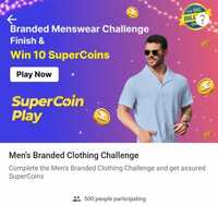 Flipkart Challenge: Branded Menswear Challenge Finish & Win 10 Supercoins Free